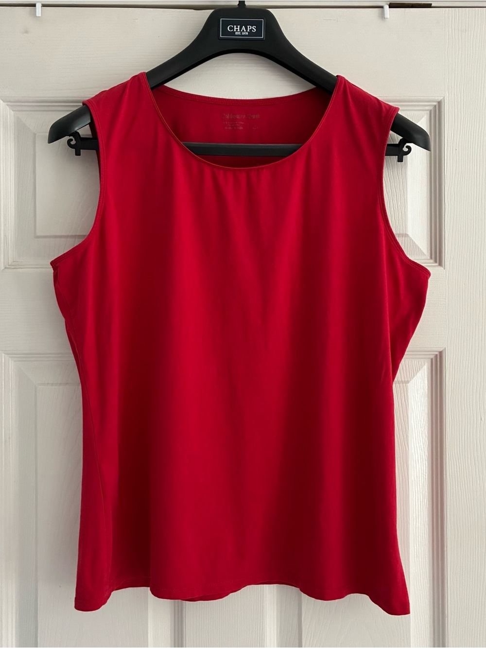 Coldwater Creek Tank Top Red Sz L Cotton Scoop Neck Sleeveless